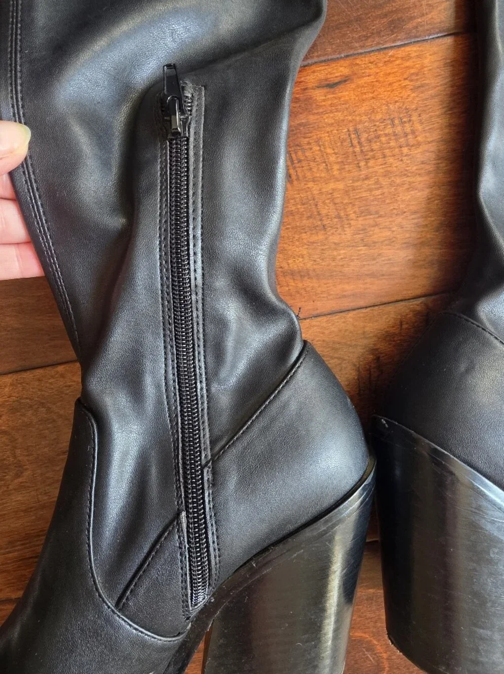 Steve Madden Claro Black Pointed Toe Over The Knee Boots Sz 8.5